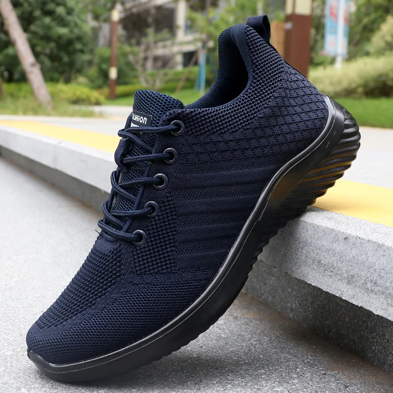 

Men's Sneakers Breathable Casual Shoes Summer Fashion Running Shoes Solid Lace-Up Vulcanize Shoe Lightweight Outdoor Men Shoes