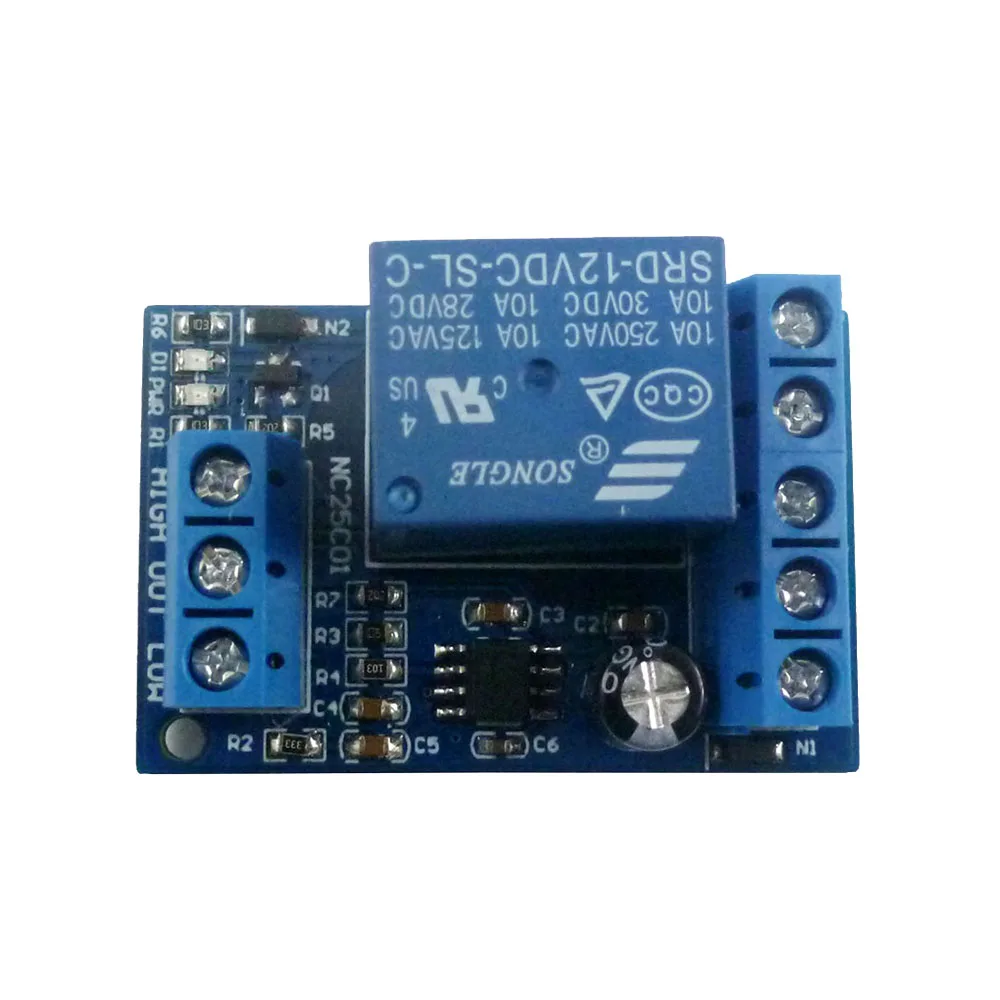 2-in-1 Automatic Drain Controller, 12V DC Liquid Level Sensor Relay Module, Suitable for Motors, Fish Tanks and Water Tanks Etc.