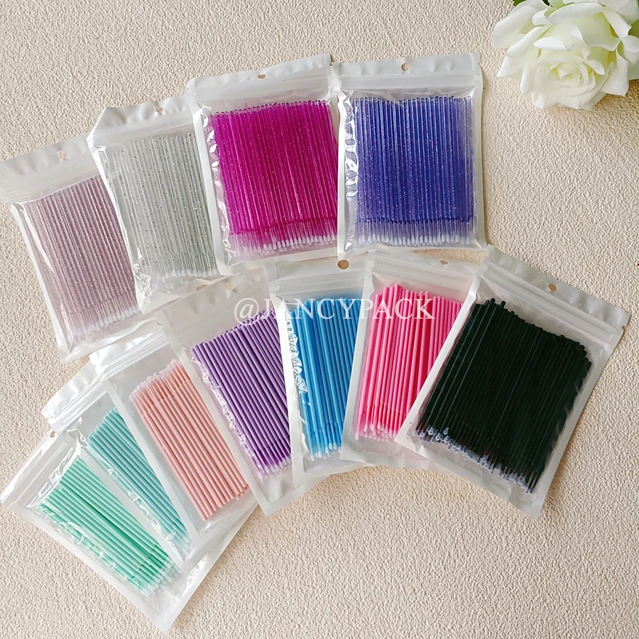 

10bag 100Pcs/Bag Wholesale Long-Head Cotton Swabs Eyelash Cleaning Rods for False Eyelash Tattoo Removal Eyelash Cleaning