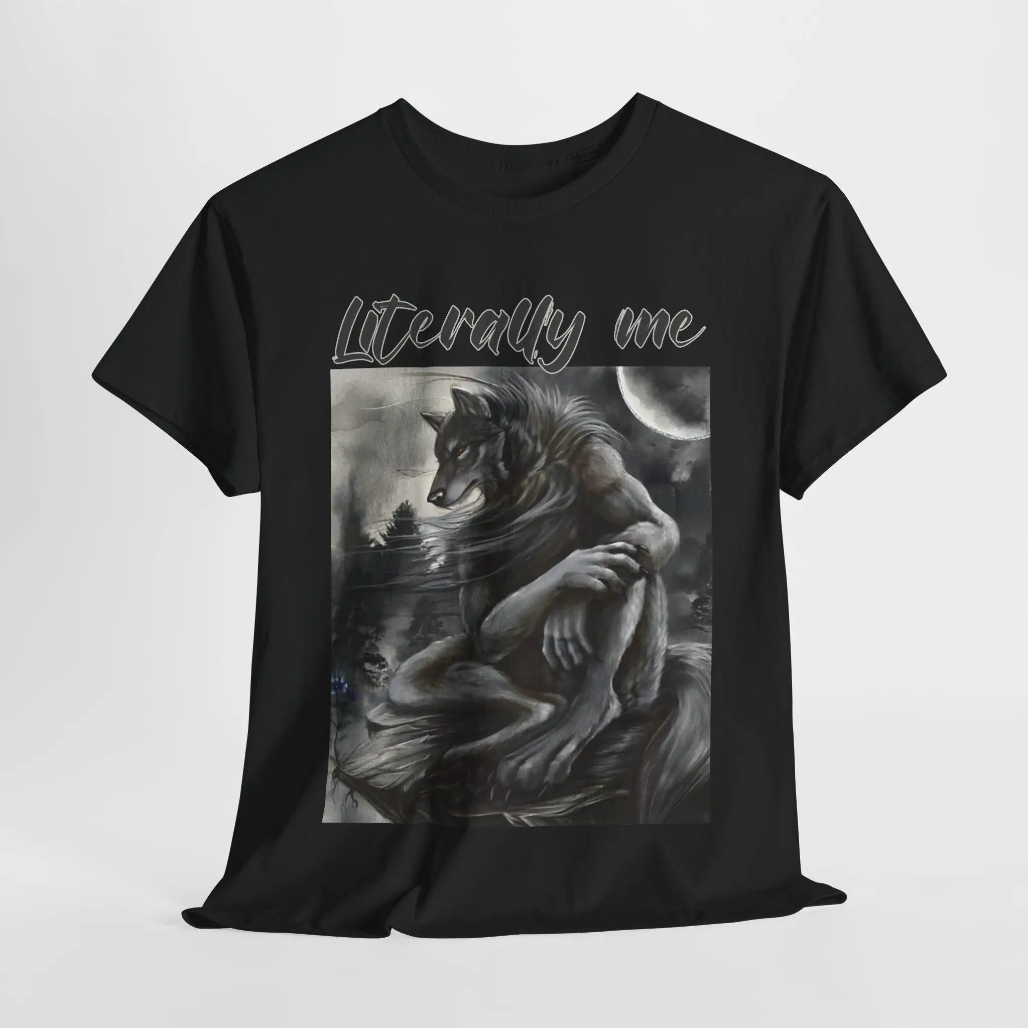 

Literally Me Funny Alpha Wolf Meme T-Shirt Men's and Women's Short Sleeve Cotton Tee Y2k Shirt Vintage Hip Hop Tops Men Clothing