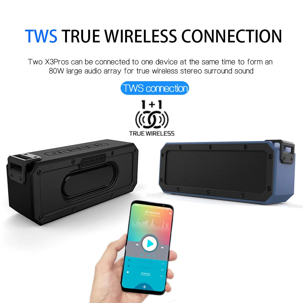 40W Maroktelefon Bluetooth Beszélő 4.2 Bluetooth IPX7 Vízhatlan esőköpény hifi Szikratávirát Beszélő TWS Viadal vezető subwoofer számára kültéri haza