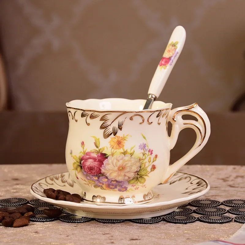 

Palace-Inspired Coffee Set Ceramic Cups Hand-Painted Gold Accents Vintage Demitasse Luxury Espresso Service Collector Tableware
