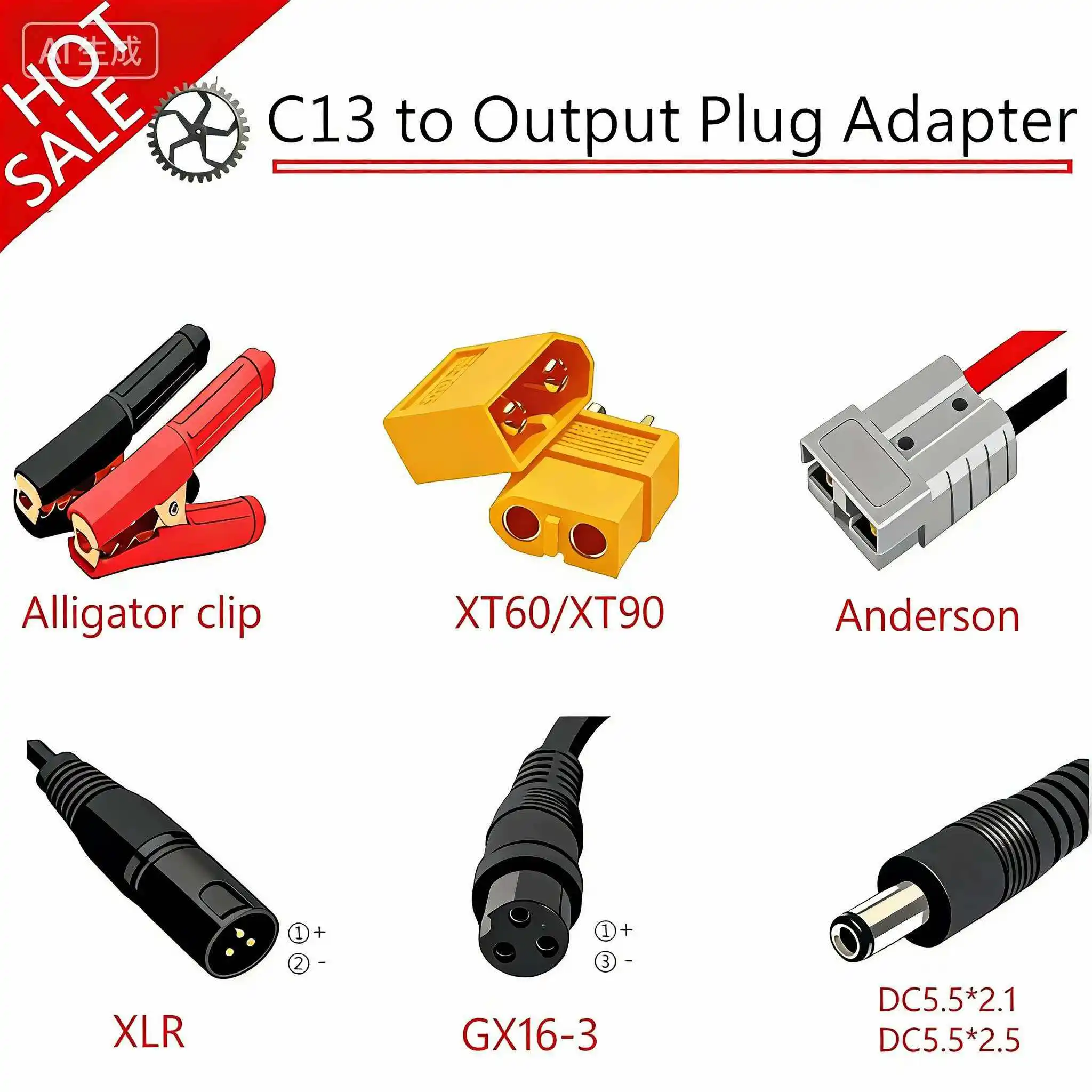 Charger output plug adapter