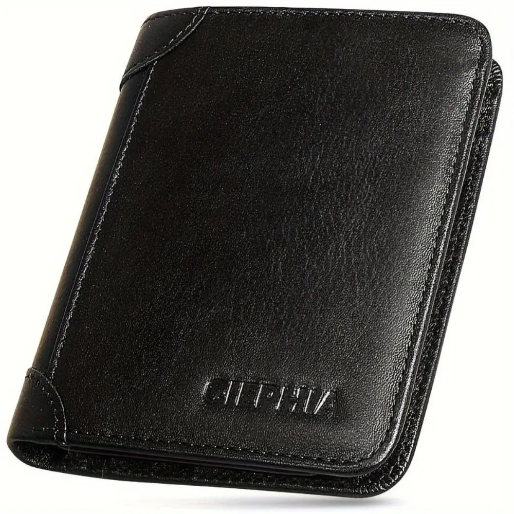 1Pcs Durable PU Leather Men Wallet Vintage Thin ID Credit Card Holder Multi-functional RFID Blocking Trifold Wallet