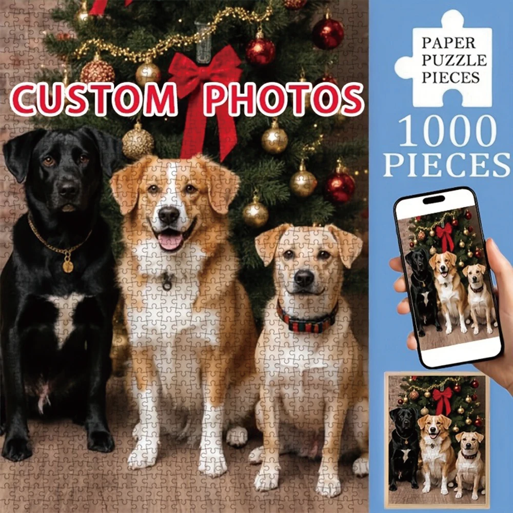 35/300/500/1021pcs Personalized Custom Photo Puzzle Pet Photos Christmas Valentine's Day Birthday Gifts Toys For Boys Kids Toys