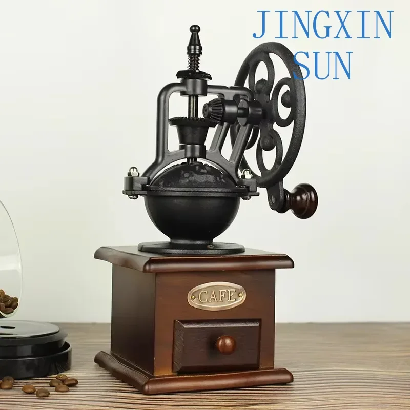 Portable Small Manual Espresso Mill Grinder Coffee Machine Wooden Antique Burr Coffee Grinders