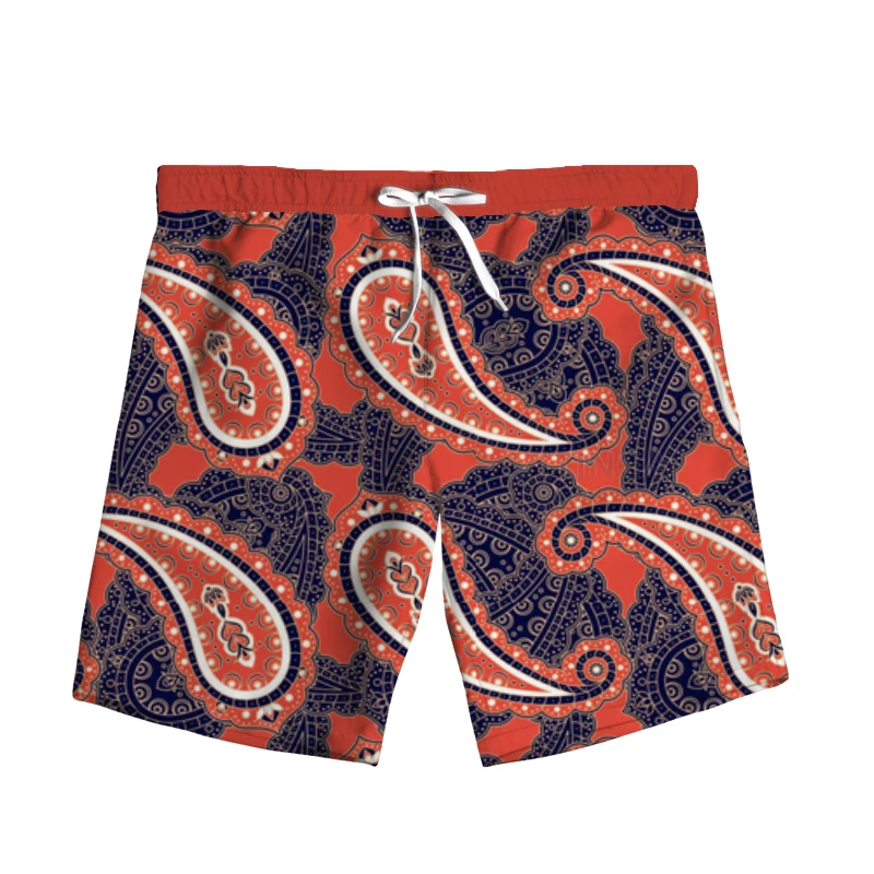 

New Fashion 3D Print Paisley Bandana Woman Men Summer Beach Loose Shorts Casual Pants Polyester Plus Size S-7XL