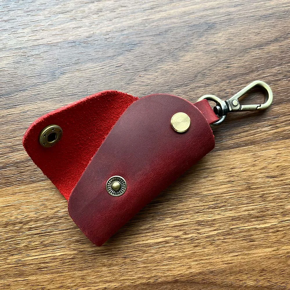 100% Ręcznie Robiona Skórzana Mini Kluczyka Retro | Etui na Klucze Samochodowe z Prawdziwej Skóry Crazy Horse | Kreatywna Torebka na Klucze (4.7x8cm)
