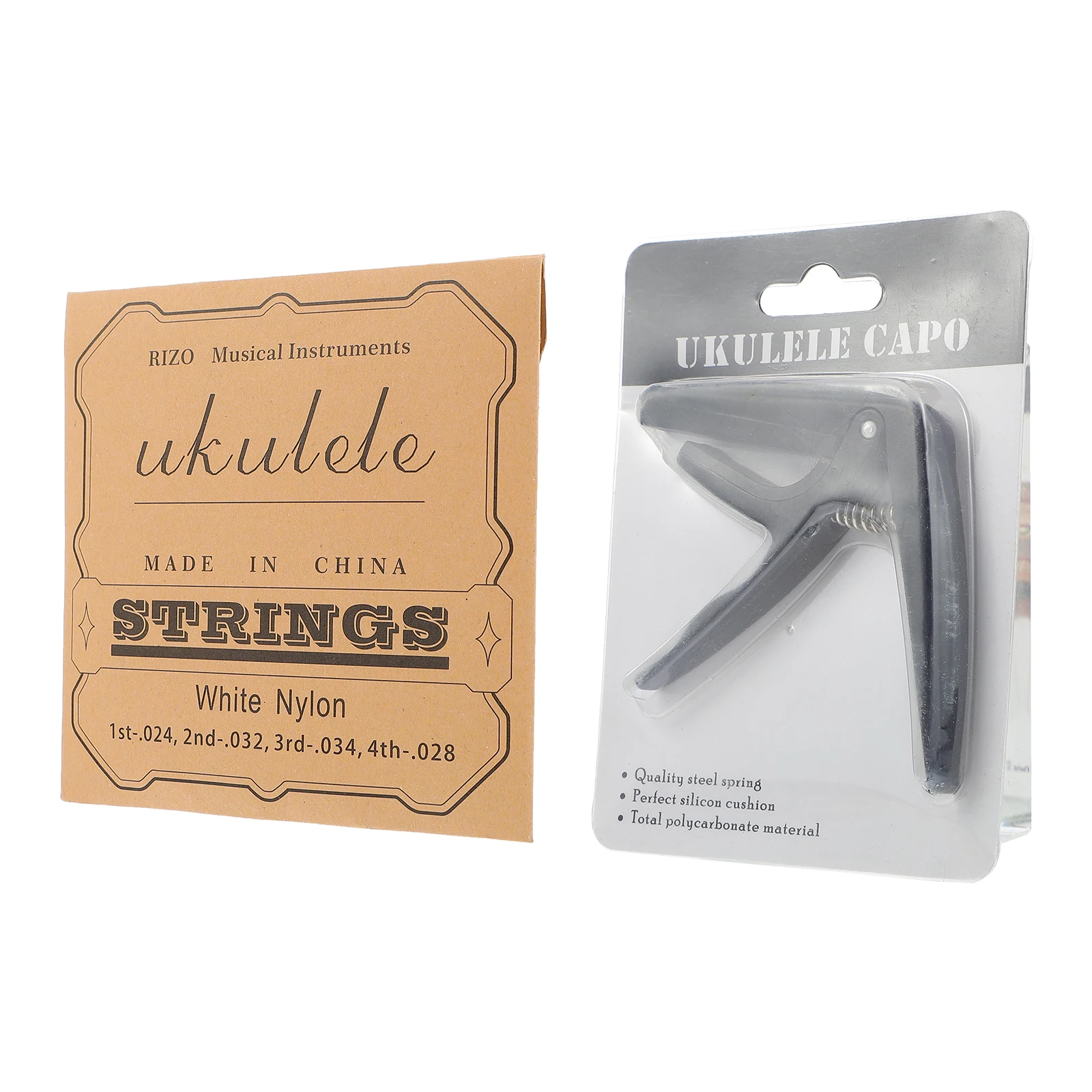 

1set Guitar String Set White Nylon Replacement Easy Use Black Capo Practical Guitar Accessories Instrument Accessories