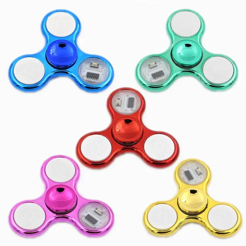 Crystal Gyroscope Fingertip LED Fidget Toy Flashing Hand Spinner for Anxiety Relief Party Favor Gifts for Children Sensory Toy