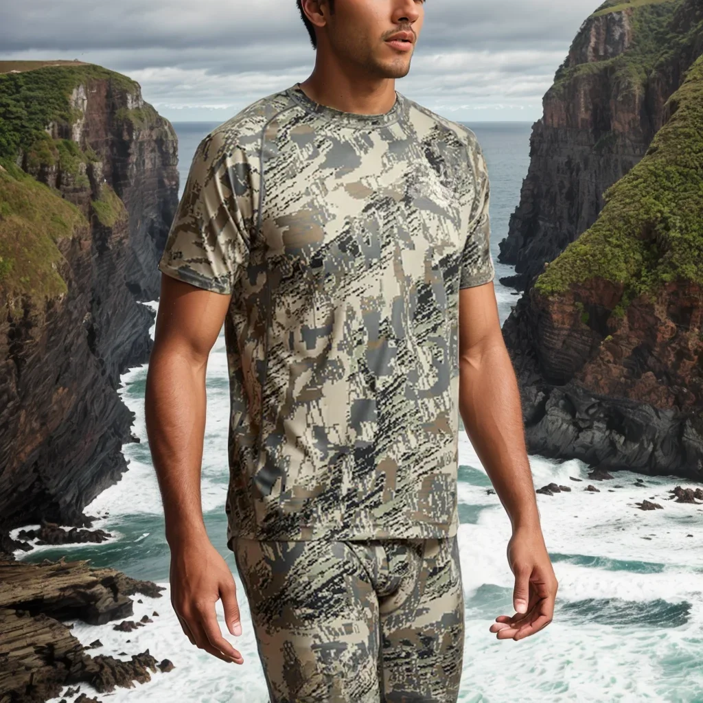 Custom high quality men's summer hunting Camo Short sleeve jogging fishing outdoor camo short sleeve T-shirt