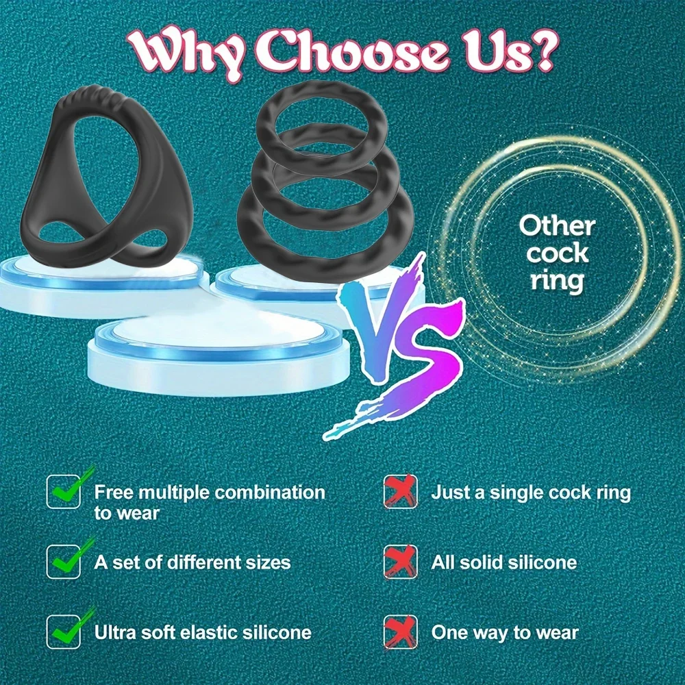 سيليكون القضيب الدائري القذف تأخير خواتم الديك ديك الانتصاب كوكرينج الذكور العفة الكبار الجنس لعب للرجال قفل الحيوانات المنوية المدرب