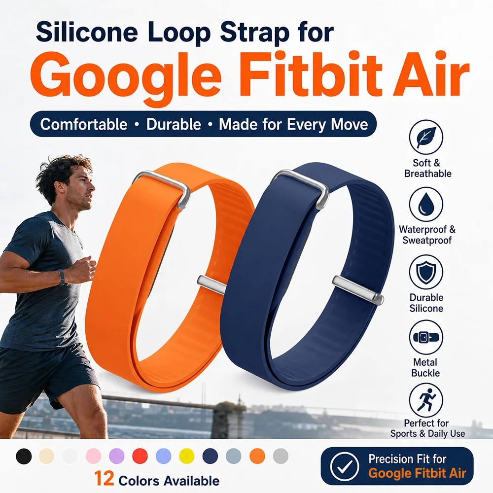 New Silicone Watch Band for Google Fitbit Air Unisex Lightweight Comfortable Band Accessory for Google Fitbit Air Gym Wearing