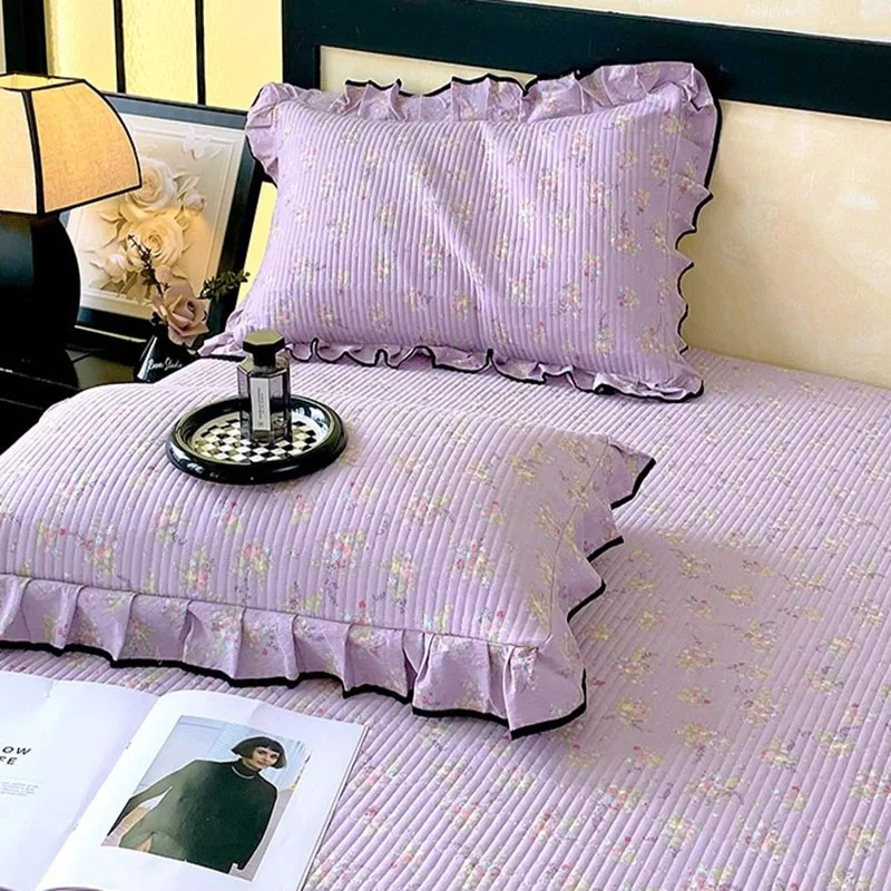 A-Class Princess Quilted Pillowcase with Lace 48X74Cm Double-Layer Yarn Pillow Case Comfortable Bedding for Summer and Autumn