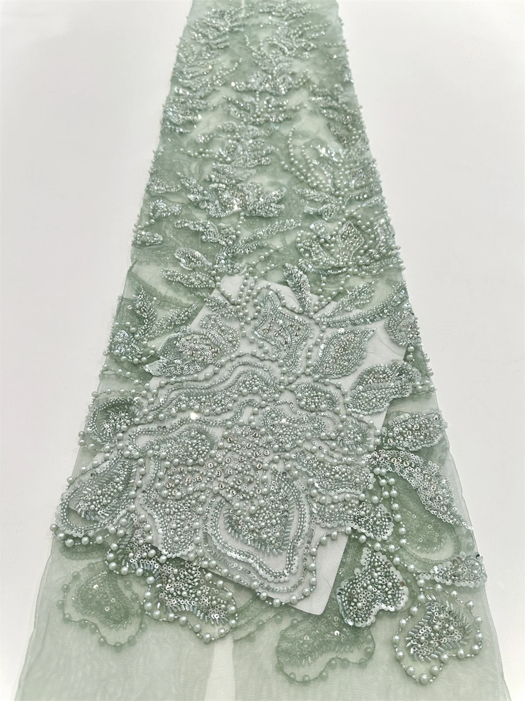 High quality,Beads With Crystal Pearls Embroidery French tulle net, African Fabric Lace, Party dresses .Weddings,Shirt