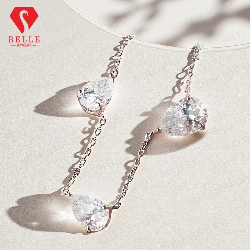 

Ожерелье из муассанита, стерлинговое серебро 925 пробы, грушевидная форма, 2CT/3CT, женское эксклюзивное, подходит в качестве подарка на годовщину, гипоаллергенное