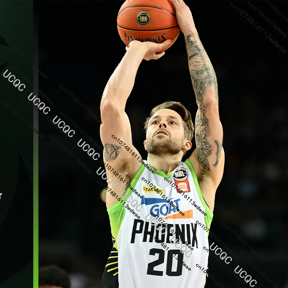 

Австралия 25/26 Новый баскетбольный трикотаж NBL, жилет Melbourne Phoenix с 3D принтом, быстросохнущие мужские спортивные тренировочные майки, баскетбольный жилет