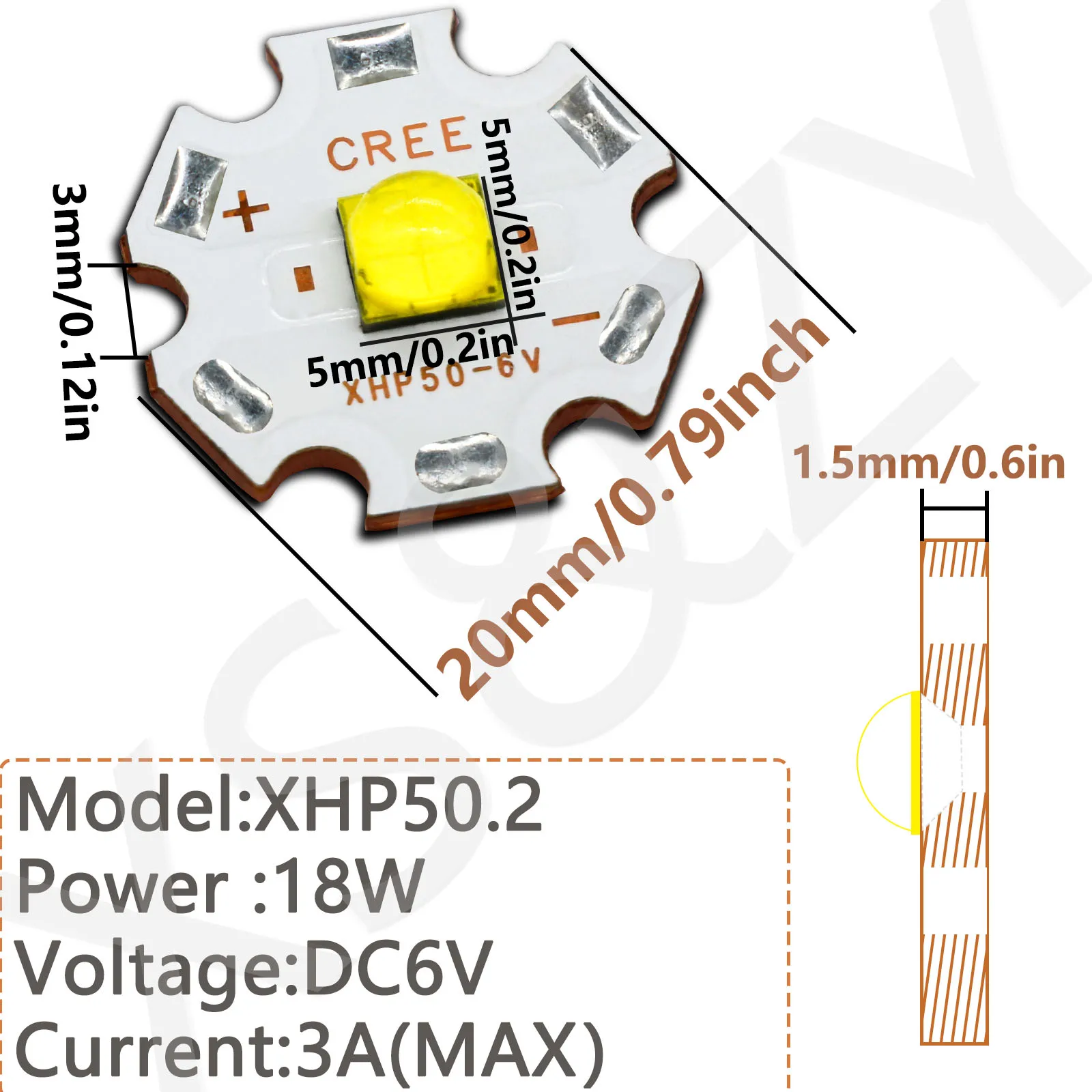 Luces LED de alto brillo para reemplazo de faros delanteros de automóvil, DC6V, DC12V, 1.5A, 3A, 2.4A, 4.8A, alta potencia, 18W, 30W, luz blanca