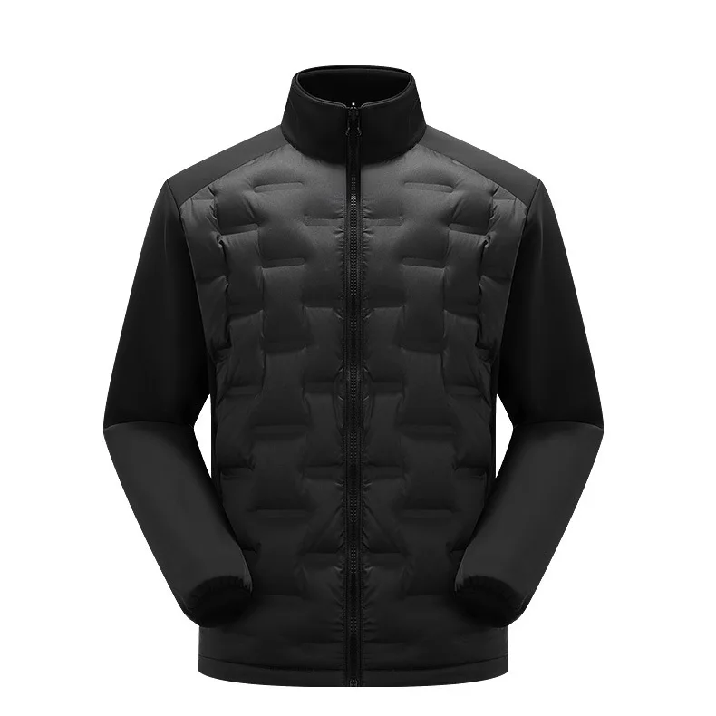 Man Winter Down Jacket Fashion Patchwork Stand Collar Male Outerwear Thicken Windproof Long Sleeve Versatile Outdoor Men Coat