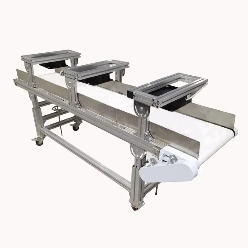 Hot Sell Electric Adjustable Speed Aluminium frame cooling fan White PVC Belt Food belt Conveyor