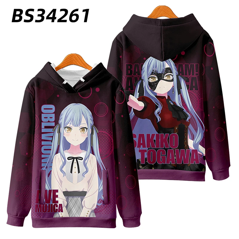 New Anime BanG Dream! Ave Mujica Hoodies Sweatshirts 3D Print Men Women Harajuku Tracksuit Pullover Casual Unisex Cosplay Hoodie