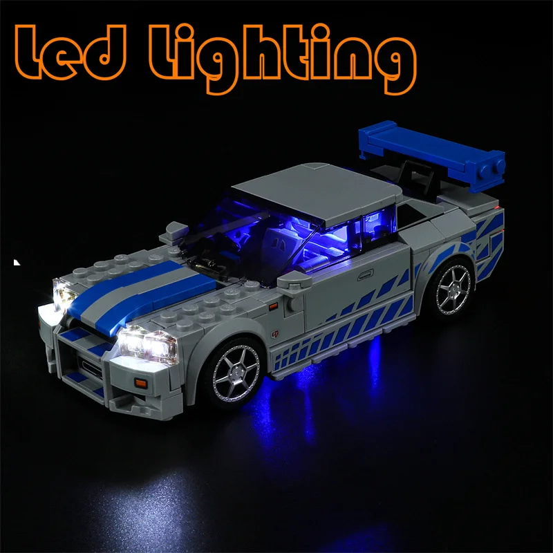 Lighting Set For 76917 Skyline GT-R  Speed Champion Race Sports Car Not Include Building Block (Only Led Light Kit)