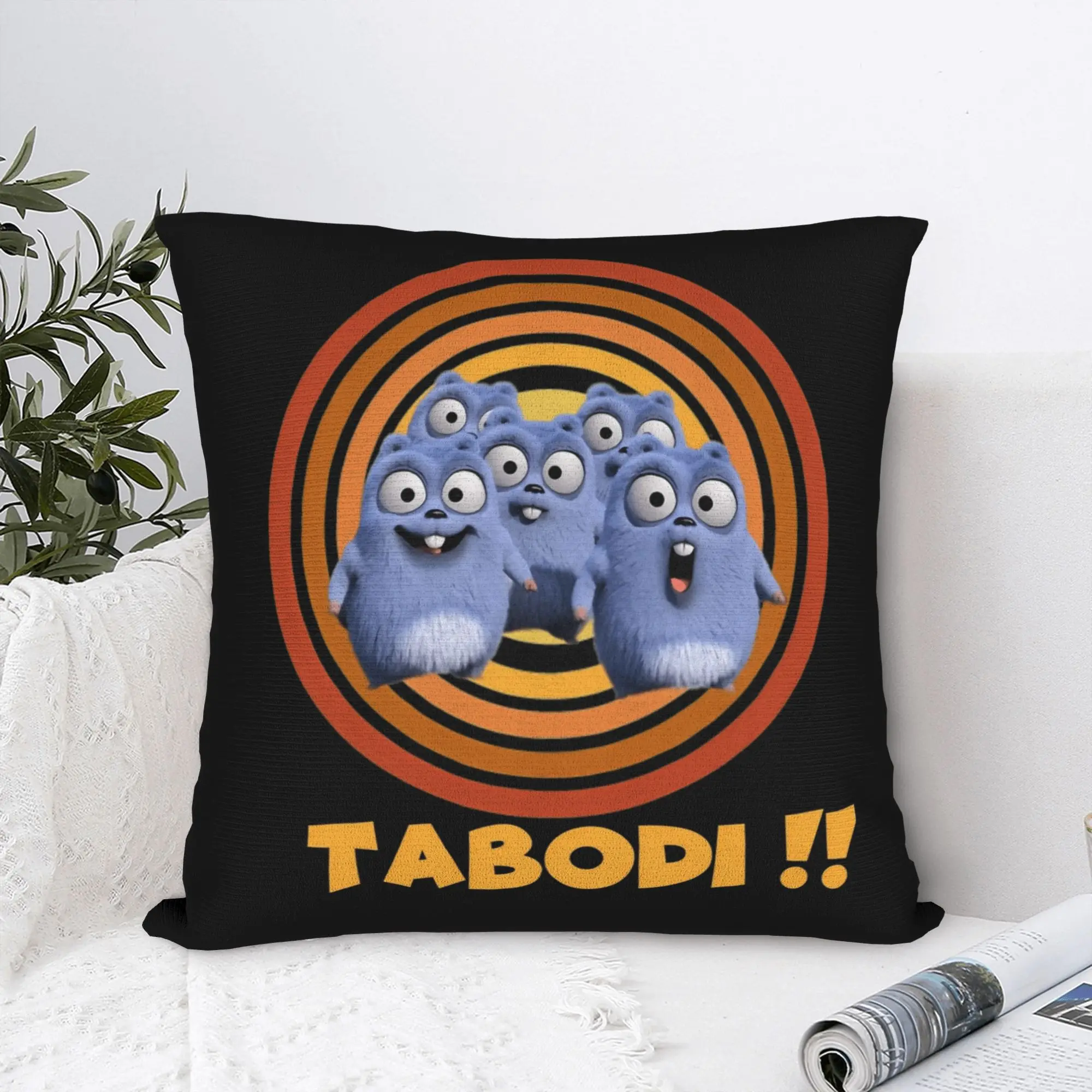 Tabodi Grizzly and Lemmings Throw Pillow Cover Polyester Decorative Pillow Animation , Custom Pillowcover Home Decor