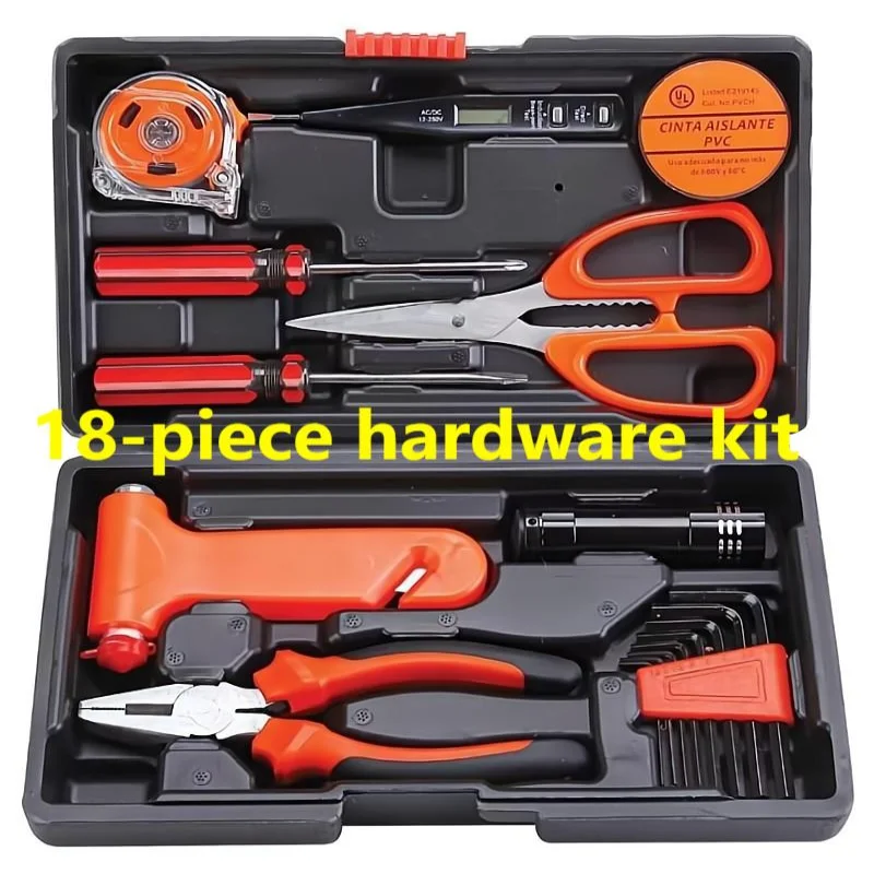 

18 Gift Household Tools Combination Set Hardware Tool Kit Car Survival Hammer Screwdriver And Other Manual Tool Kit 034