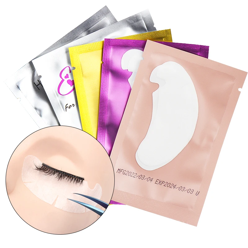 50 Pairs Eyelash Extension U-shaped Incision Gel Paper Patches Grafting False Lashes Under Eye Pad Stickers Tips Makeup Tools