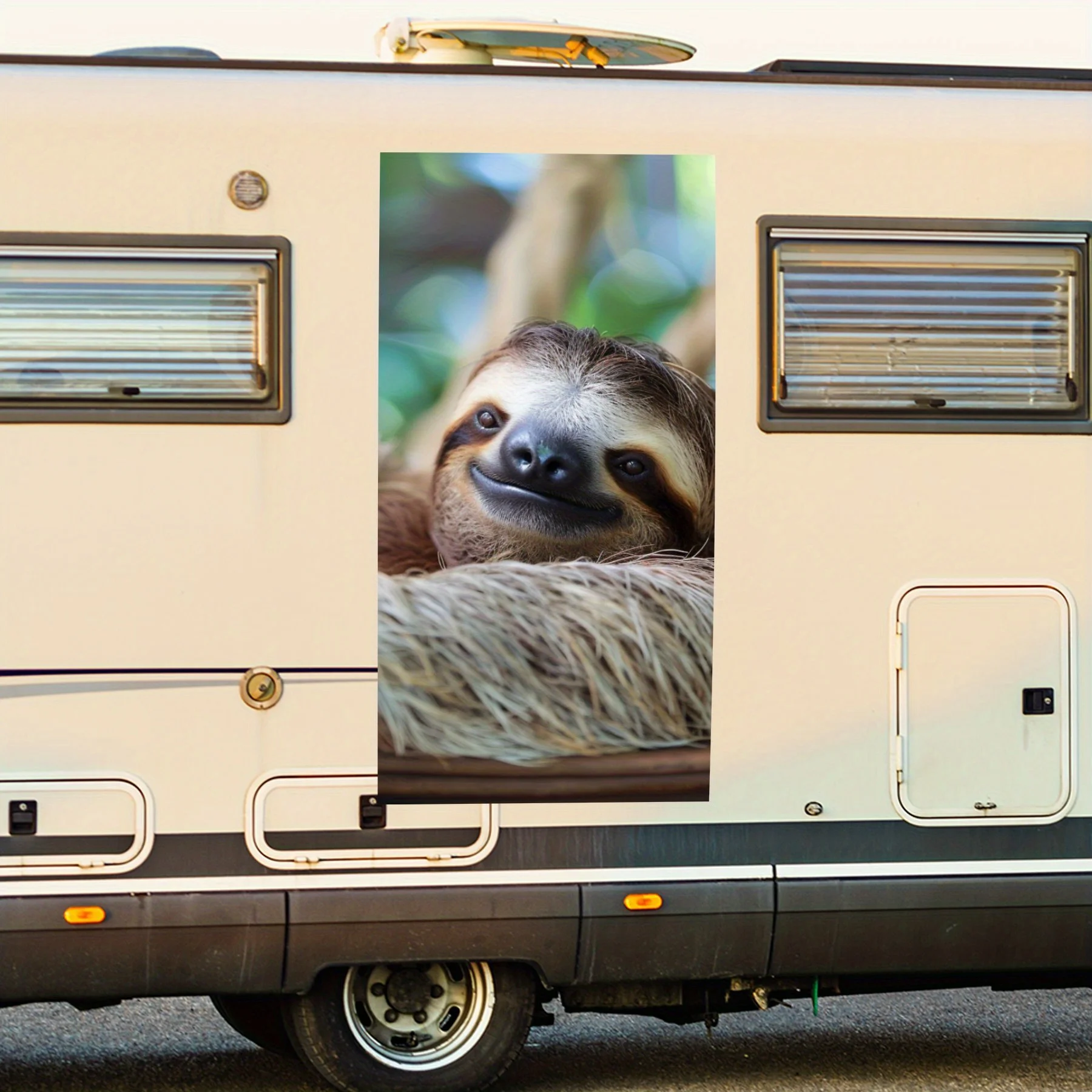 

Ленивый ленивец на гамаке, наклейка на дверь автомобиля дома на колесах, ПВХ, самоводонепроницаемая палка, яркие авто внешние аксессуары, декор, защита подарка