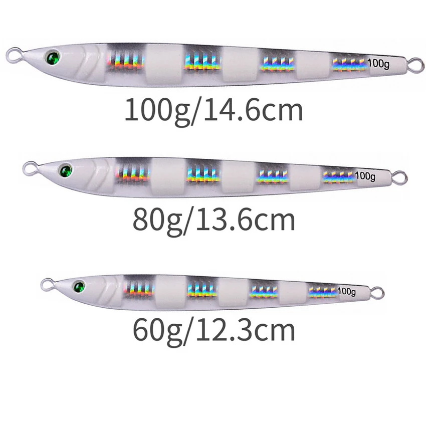 Cast Metal Jig Fishing Lure 5PC 60-100g Fishing Hard Artificial Bionics Bait For Tuna Bass Saltwater Slow Jigging Fishing Tackle — zdjęcie 3