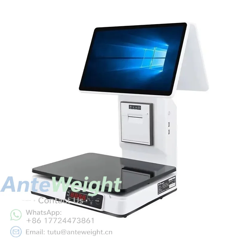 Ai Smart Barcode Label Commercial Scale with Touch Screen Display and 2g Accuracy