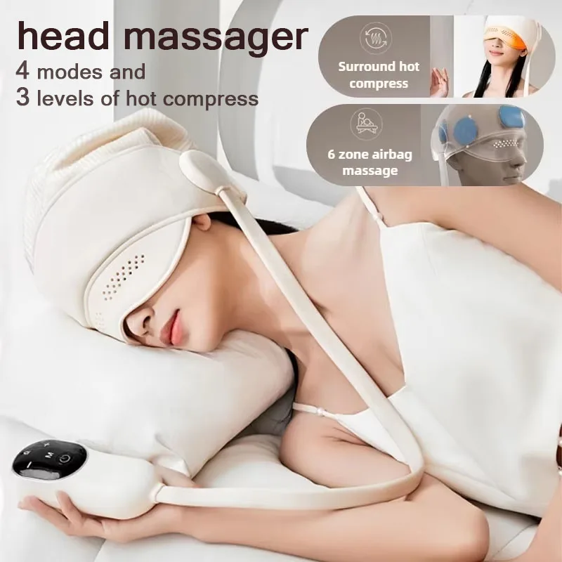 

Home sleep decompression electric head massage helmet, airbag compression massager, relaxation and sleep aid hot compress cap