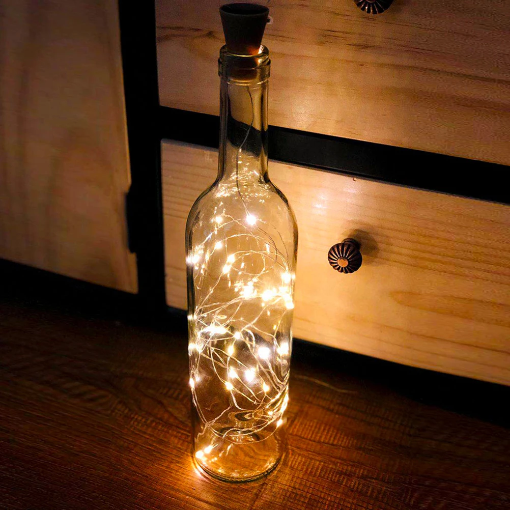 

6pcs 1 Meter 10 Wine Bottle Cork Lamp String Copper Wire Led Fairy Lights Waterproof For Party Outdoor Decoration Rope Lights