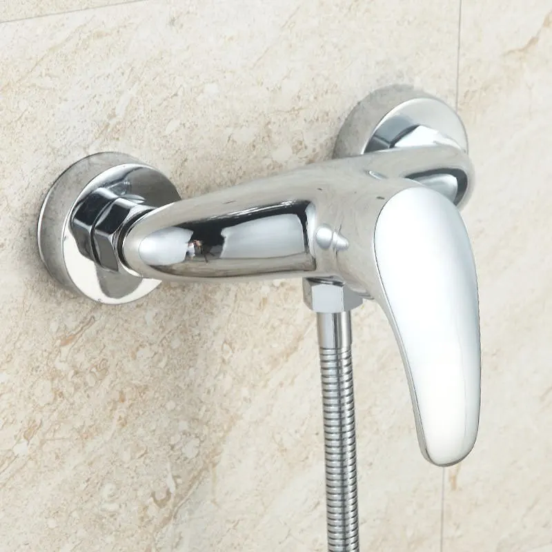 

Bathroom Tap Stainless Steel Wall Mounted Shower Faucet Shower Mixer Manual Control Plumbing Valve Switch for Cold and Hot Water