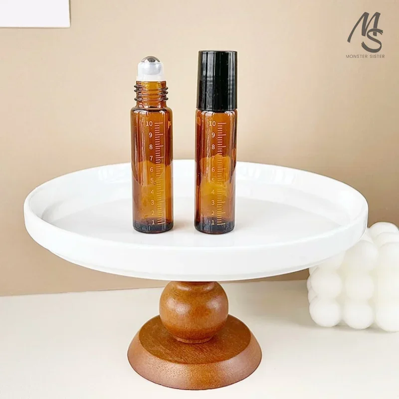 2/5Pcs 10ml Brown Graduated Glass Bottle Wholesale Light Avoidance Essential Oil Bottling Cosmetic Perfume Liquid Sub-Bottling