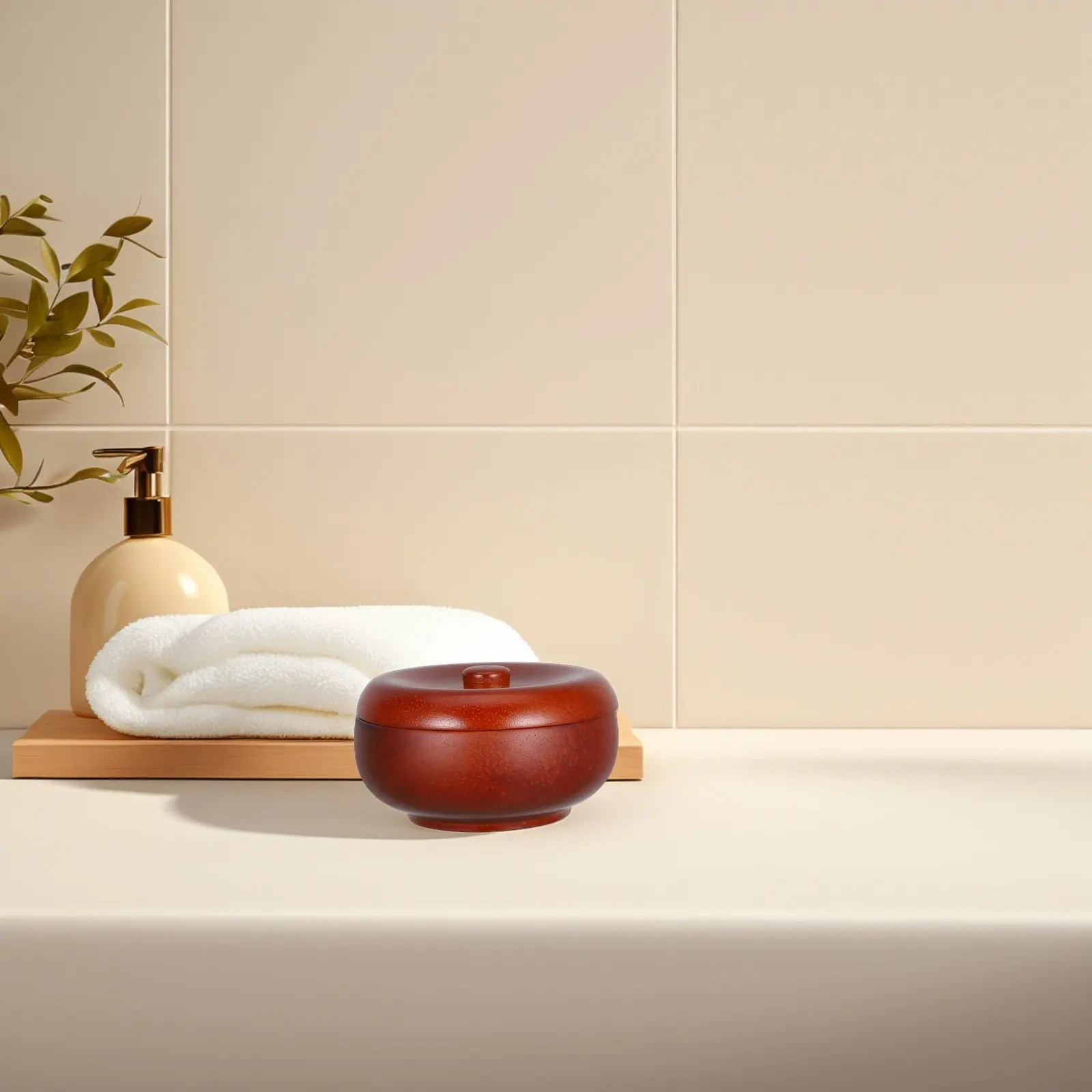 Holz-Rasierseifenschale mit Deckel, Herren-Rasiercreme-Becher, Schaumgenerator, Rasierseifenhalter, Rasierschale