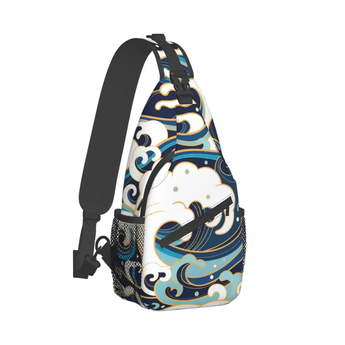 

Japanese Style Crossbody Bag Sports Traditional Oriental Ocean Chest Bag Unisex Women Man Fashion Shoulder Backpacks Travel