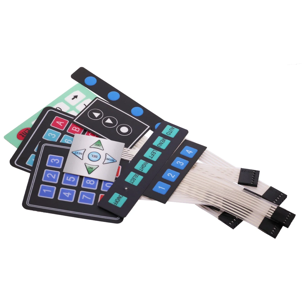 1 2 3 4 5 7 8 Key Button Membrane Switch 3*4 4X5 Matrix Array Keyboard 1X6 Keypad with LED Control Panel Pad DIY Kit For Arduino