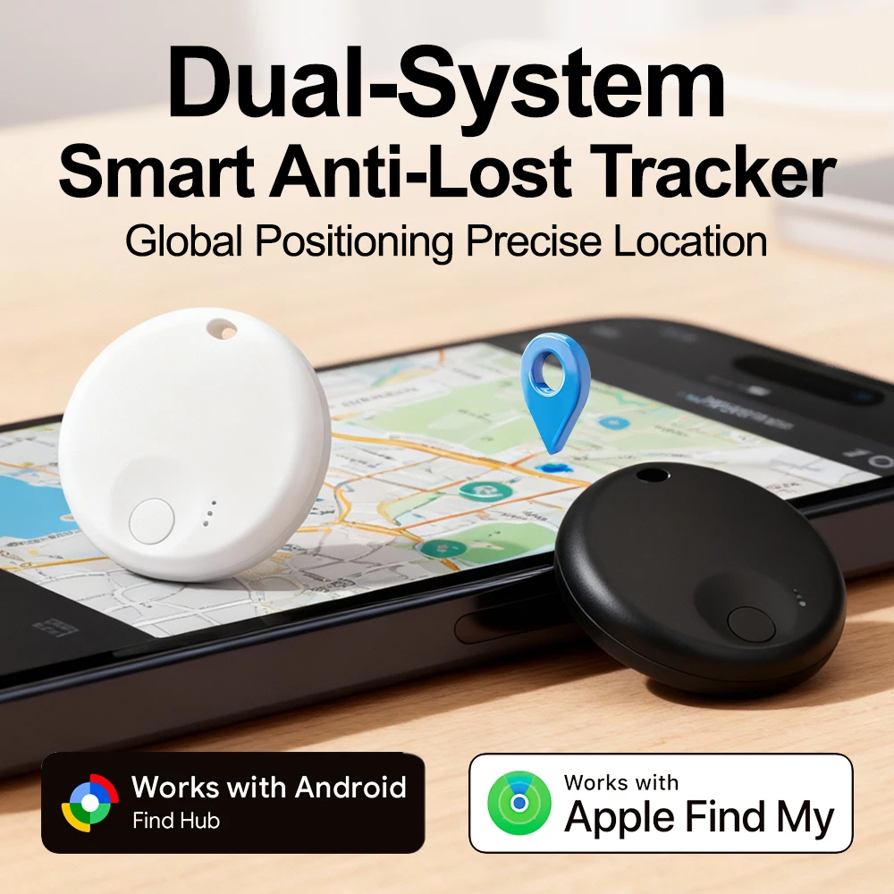 Per Android IOS Localizzatore GPS Bluetooth a doppio sistema Posizionatore portatile in tempo reale Localizzatore globale per dispositivo di localizzazione intelligente per auto chiave