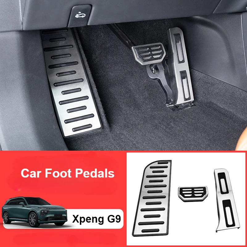 For Xpeng G9 Xiao Peng Car Accelerator Brake Fuel Pedals Covers Stainless Steel Anti-slip Car Foot Pedals Accessories