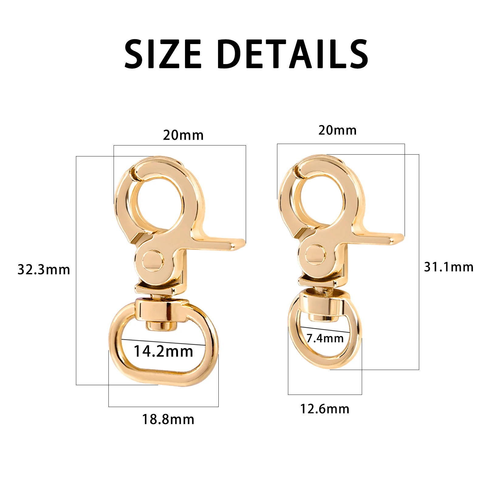 10Pcs Metal Lobster Swivel Buckles Carabiner Hook Trigger Clasp O Ring Bag Strap Belt Handbag Hanger DIY Sewing Accessories