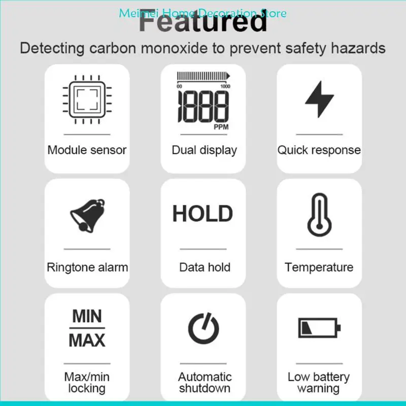 

H7BF монооксидный измеритель углерода с датчиками температуры ＆ тревога 0-1000 мPPM CO Detactor