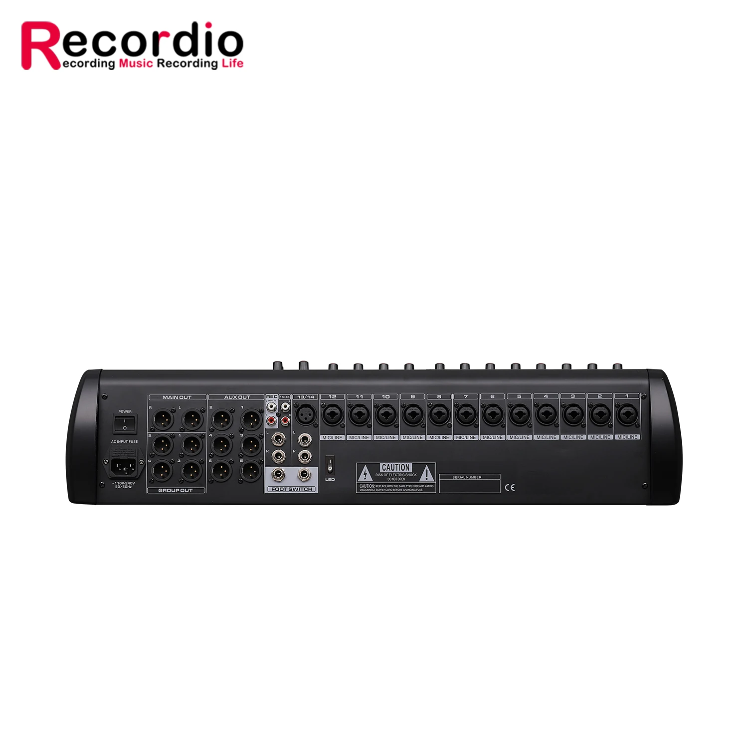 Audio Mixer Professional Music Sound Mixer Board with 48V P DJ Mixing Console with Reverb USB Port