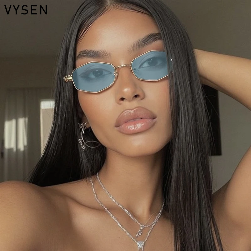 

Small Frame Punk Hexagon Sunglasses Women 2025 Luxury Brand Trendy Polygon Outdoor Steampunk Sun Glasses Vintage Eyewear Shades