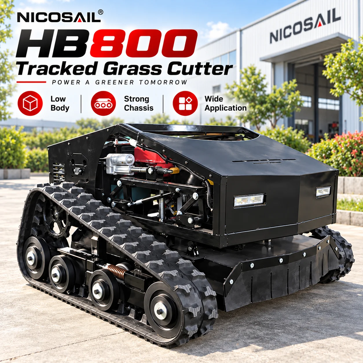 NICOSAIL All Terrain Remote Control Mower 3800m2 per Hour High Efficiency Tracked Brush Cutting Machine