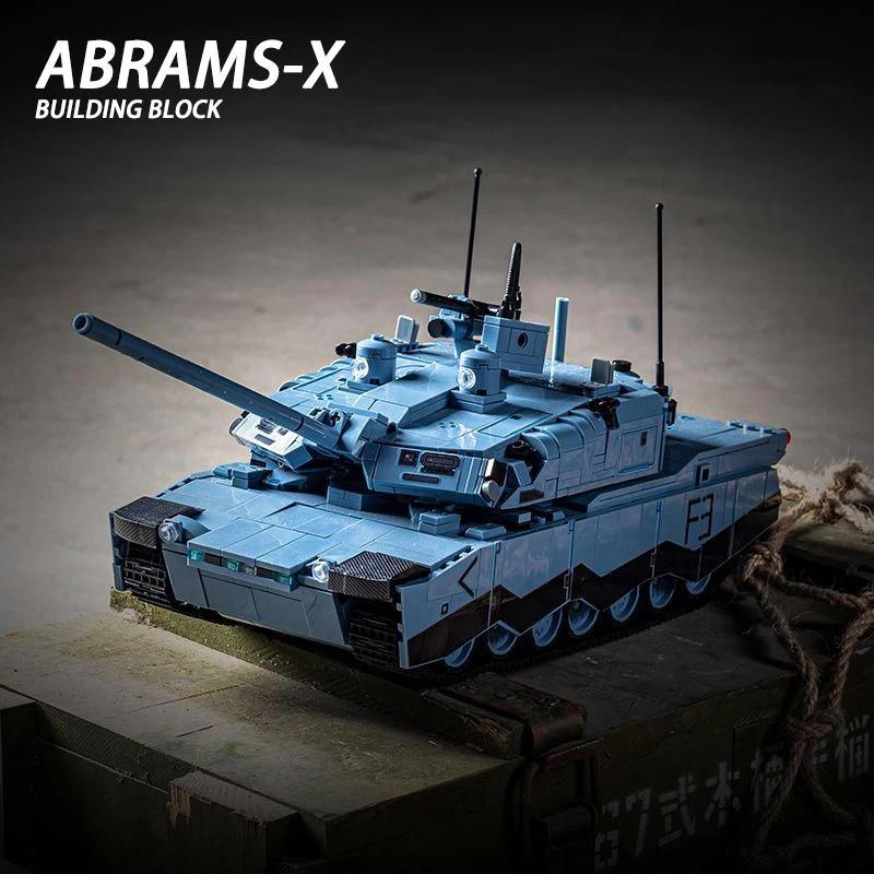 Military Series Abrams-X Main Battle Tank Building Blocks WW2 Army Soldier Weapons Model Bricks Toys For Kid Christmas Gift MOC