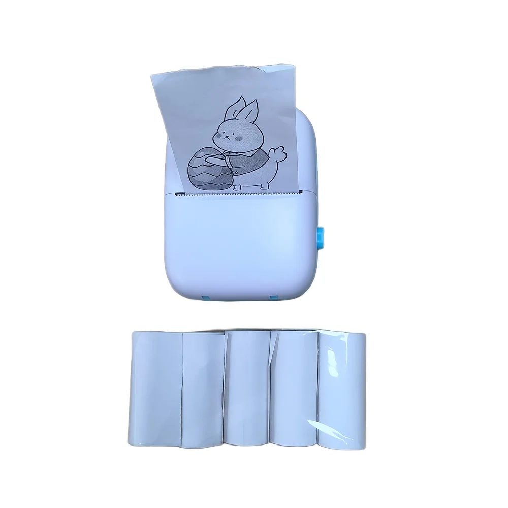 5 Rolls White Matte Thermal Paper 57mm 70gsm Biodegradable Refills for Mini Printers & Ink-Free Cameras, Eco-Friendly Photo Roll