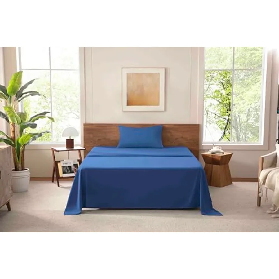 

Комплект постельного белья - охлаждающий, ультрамягкий, устойчивый к сминанию и выцветанию, гипоаллергенный - 4 предмета, роскошные микрофибровые простыни для отелей