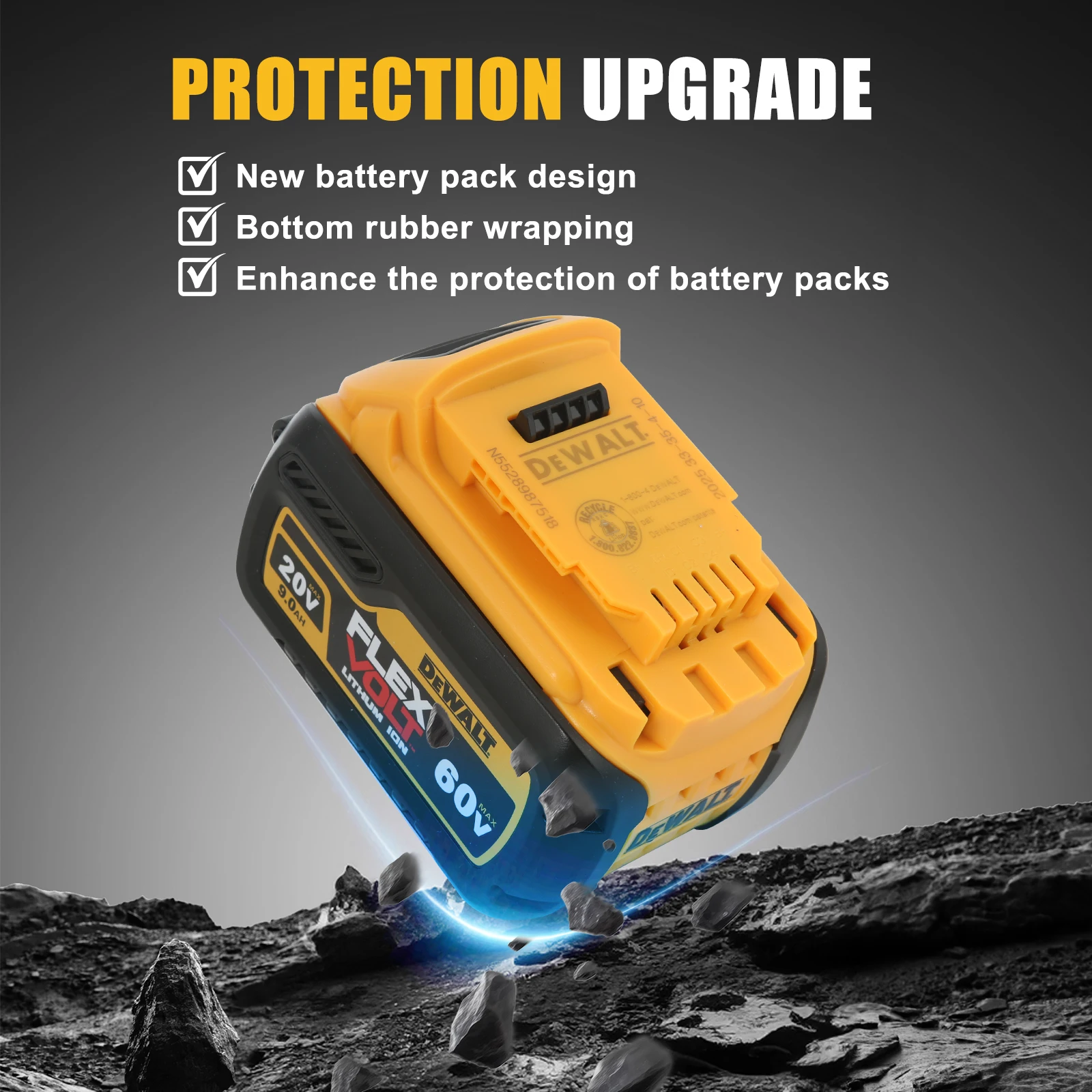 100% Genuine Dewalt 18V Battery 5Ah 6Ah 9Ah lithium-ion battery for 20V Dewalt Power Tool DCB206 DCB